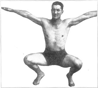 FIG. 16.&mdash;"CROUCH," SHOWING ERECT POSITION OF BODY AND
BACK