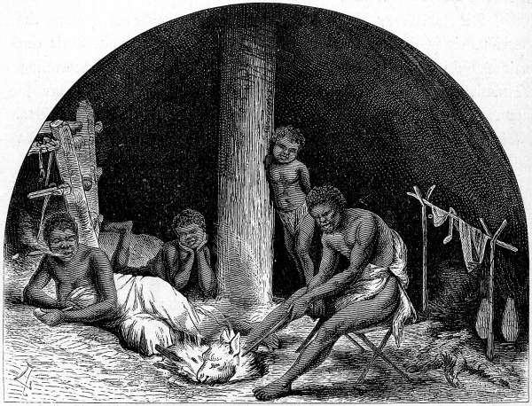 Inneres einer Korannah&uuml;tte.