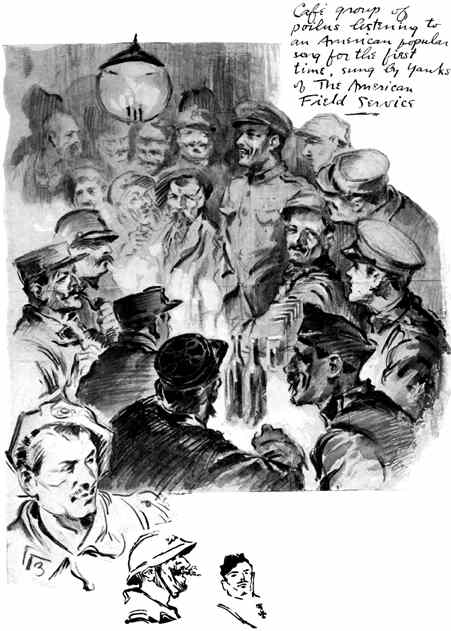 Caf� group of poilus...]