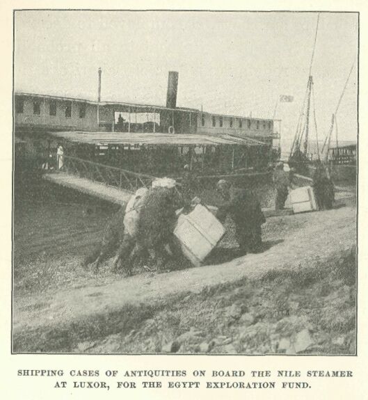 331.jpg Shipping Cases of Antiquities on Board the Nile
Steamer at Luxor, for the Egypt Exploration Fund. 
