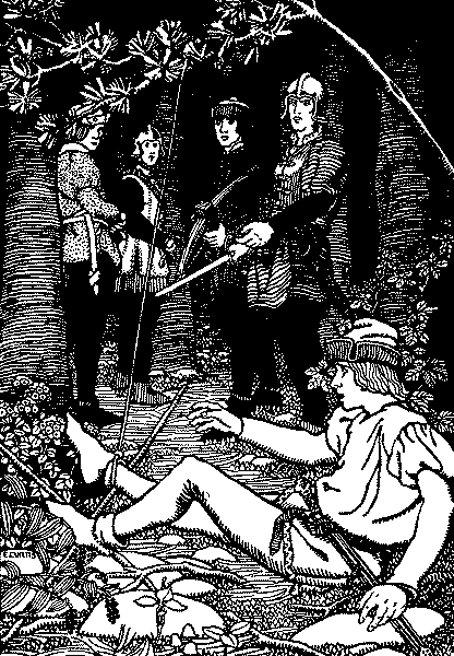 "A sapling, bent down, was attached to a noose ingeniously hidden."&mdash;Page 87