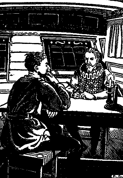 "Drake was silent, fingering the slender Milanese poniard."&mdash;Page 227