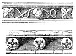 Ball-Flower Ornament, Bloxham Church, Oxfordshire, and York
Cathedral.