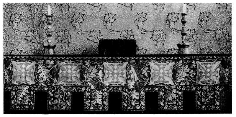 Plate XIII.&mdash;An Embroidered Altar Frontal, executed by
Miss May Morris, designed by Mr. Philip Webb.