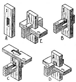 Fig. 389.&mdash;Mortising Puzzle, showing how the Parts Fit.