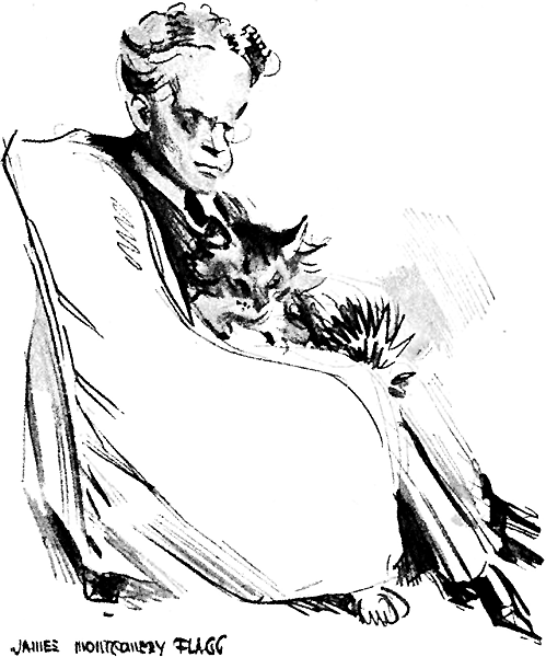 Picture of O. H. and
Hafiz, the "Persian Kitten,"
by James Montgomery Flagg.