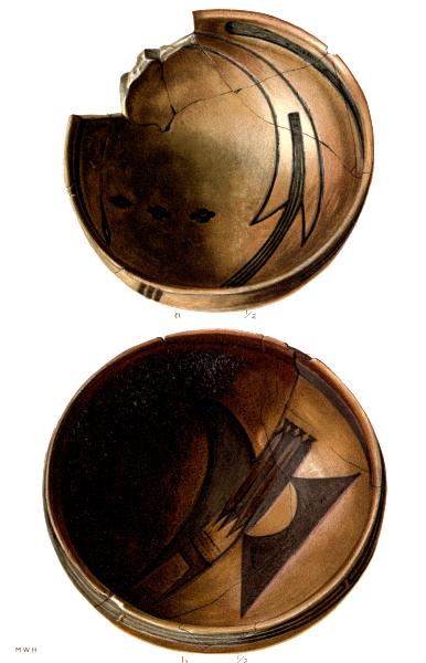 PL. CLIV&mdash;
FOOD BOWLS WITH FIGURES OF BIRDS AND FEATHERS FROM SIKYATKI