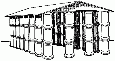 Fig. 80&mdash;The Parthenon made of spools.