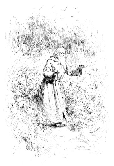 He had groped his way out into the sunshine and
wandered up and down the walks&mdash;Page 206