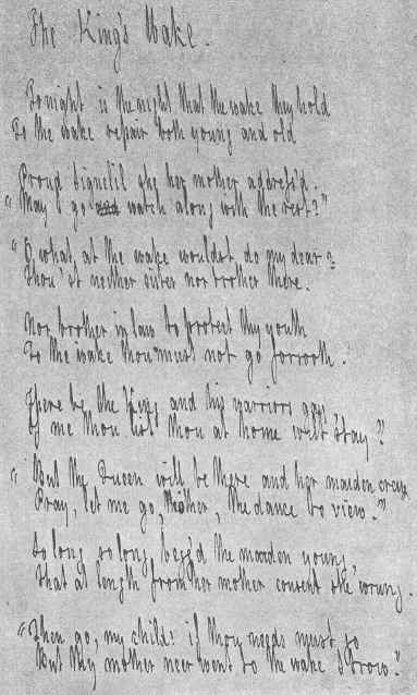 Manuscript of The King&rsquo;s Wake