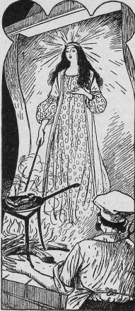 Tytt� liikutti kaloja kepill��n.