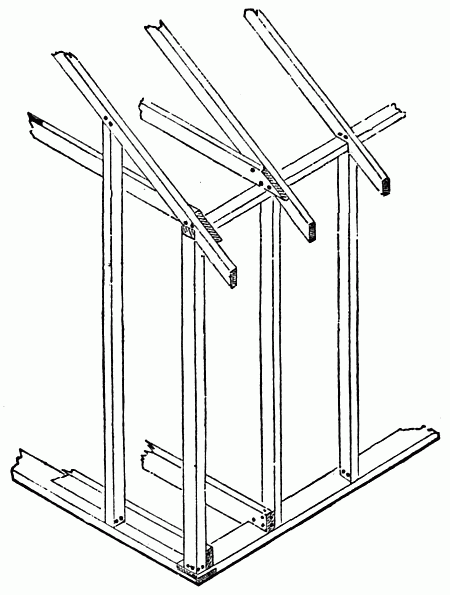 Fig. 113.&mdash;Isometrical Perspective Balloon Frame.
