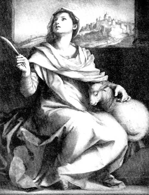 Fig. 43. St. Agnes and Her Lamb. Andrea del Sarto. Pisa Cathedral,
Italy