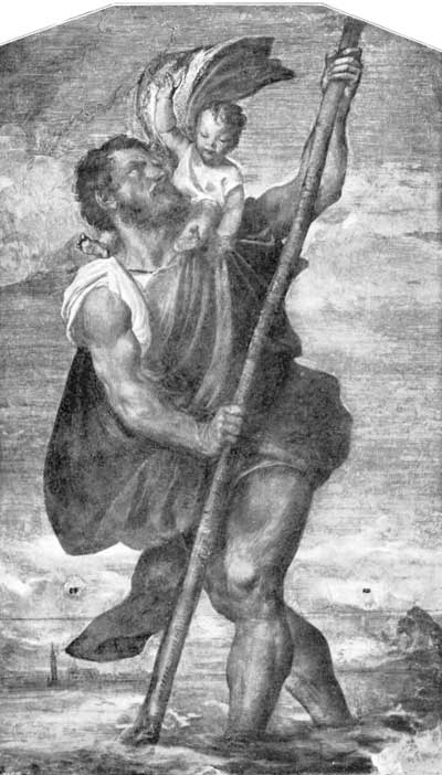 Fig. 45. St. Christopher. Titian. Doges' Palace,
Venice