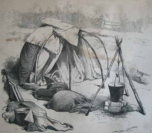 A Gipsy&rsquo;s home for man, wife,  and six children, Hackney
Wick