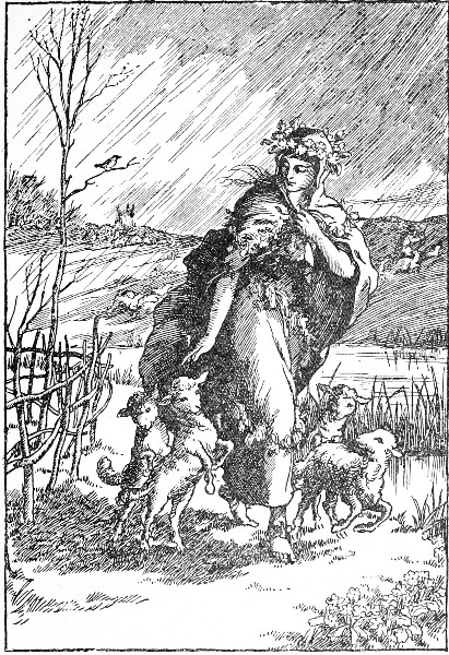 'The lambs frisk about her.'&mdash;Page 16.