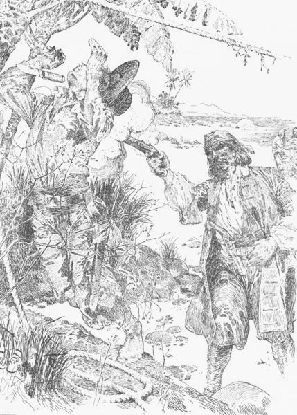 But de Lussan shot him dead, and before the others could make
a move, Morgan stepped safely on the sand.