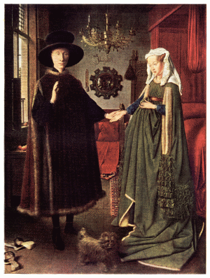 PLATE XXI.&mdash;JAN VAN EYCK

JAN ARNOLFINI AND HIS WIFE

National Gallery, London