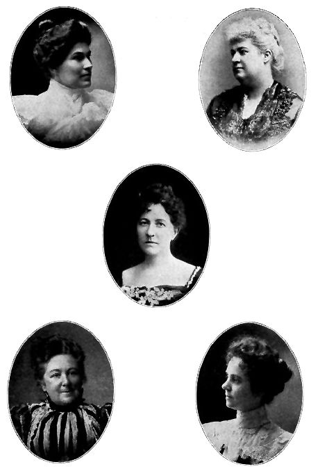 LAURA A. GREGG.
Omaha, Neb.
MARY WOOD SWIFT.
San Francisco, Cal.
ELLIS MEREDITH.
Denver, Colo.
EMMA SHAFTER HOWARD.
Oakland, Cal.
DR. CORA SMITH EATON.
Minneapolis, Minn.
