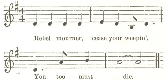 Music: Rebel mourner, cease your weepin&rsquo;.  You too must
die