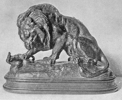 From the collection of the late Cyrus J. Lawrence, Esq.

The Lion and the Serpent

("LION AU SERPENT")

From a bronze by Barye