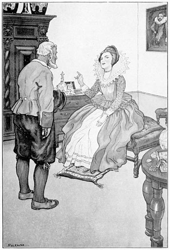 Eens, dat een harer vaartuigen zeilre&ecirc; lag, liet zij den schipper bij zich komen