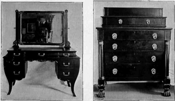 Plate XXXI.&mdash;Dressing Glass with Petticoat legs; Empire Bureau, 1816.