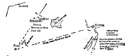 Strategic situation in early summer of 1793. Mayence
besieged, Cond� and Valenciennes about to be besieged. Conditions of the
double advance on Paris.