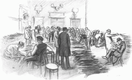 The skins are handled in the raw state ... with the result that the floor of the exchange is made slippery
by animal fats, and that the olfactory organs encounter smells not to be matched in any zoo