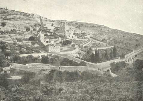 View from St. Stephen&rsquo;s Gate, with Russian Church and
Garden of Gethsemane