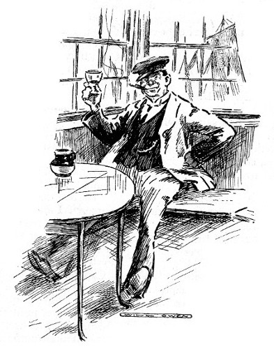 "'FINE DAY, GENTLEMEN,' SAID THE STRANGER, AS HE RAISED HIS
GLASS."