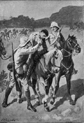 In a very short
time he was once more on a pony, with the sergeant keeping him in his
place.