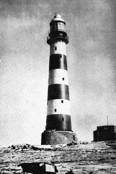 By permission of Messrs. Chance Bros. and Co., Ltd., Birmingham


Dassen Island Lighthouse, Cape of Good Hope

This lighthouse, 80 feet high, is built of cast-iron plates, bolted together
