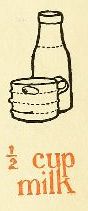 &frac12; cup milk