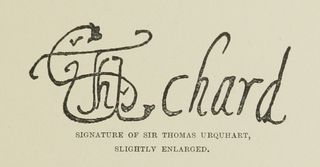 SIGNATURE OF SIR THOMAS URQUHART,

SLIGHTLY ENLARGED.