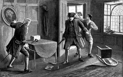 Driven to bay &hellip; he drew his sword.