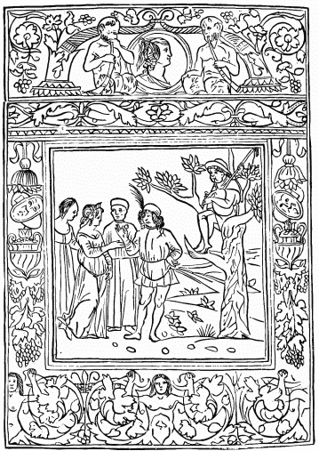 FIG. 22.&mdash;The Woman and the Thief. From “Æsop’s Fables.”
Venice, 1491 (design, 1481).