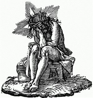 FIG. 41.&mdash;Christ Suffering. Vignette to Dürer’s “Larger
Passion.”