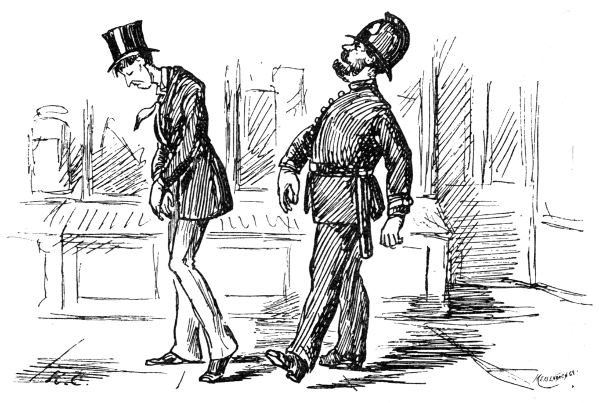 This is not a Culprit going to gaol&mdash;it is only a
Gentleman in love who happens to be walking before a Policeman!