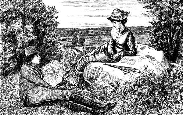 "FOR THE SPACE OF A LIGHTNING FLASH THEIR EYES
MET."&mdash;Page 551.