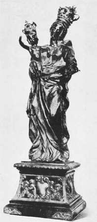 BAGNI DI LUCCA — S. PIETRO A CORSENA:
LA VERGINE E IL FIGLIO.
STATUETTA IN ARGENTO. (SEC. XVIII).