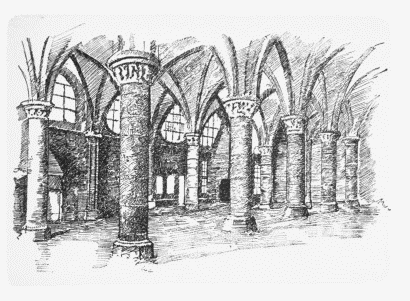 The Hall of the Knights at Mont-Saint-Michel
(1203-1228). Second Story of the Merveille