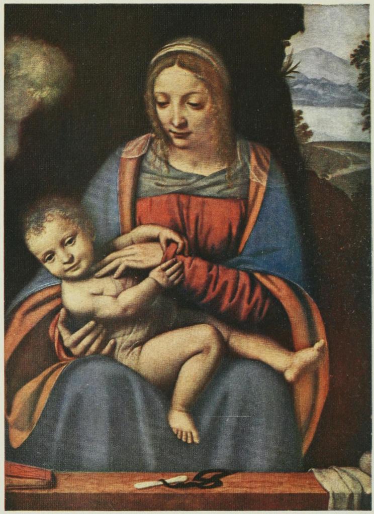 PLATE I.&mdash;MADONNA AND CHILD.