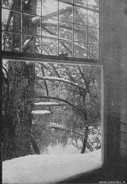 Outlook from one of the Bedroom Windows, Alpine Tavern,
Mount Lowe, March, 1896.
