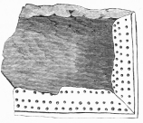 No. 77. Fragment of Terra-cotta, perhaps part of a box,
found on the primitive Rock (16 M.).