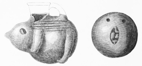 No. 288. Terra-cotta Vessel in the form of a Pig, with
legs too short to stand it on (7 M.).