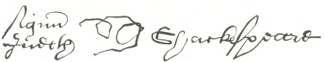 Facsimile of Mark-Signature of Judith Shakespeare, the
Poet&rsquo;s Second Daughter, afterwards Mrs. Thomas Quiney