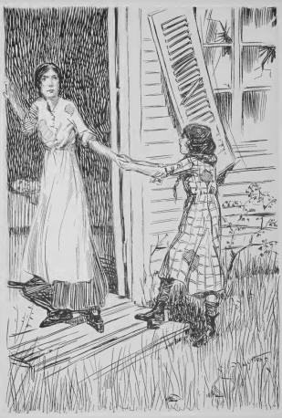 There was Paralee, dragging a gaunt woman to the door.
&ldquo;Tell &rsquo;em to &rsquo;light, ma, and come in,&rdquo;
she begged