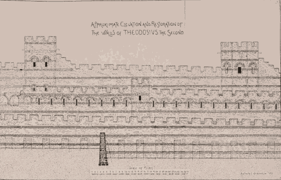 Approximate Elevation and Restoration of The Walls of THEODOSIVS the Second.