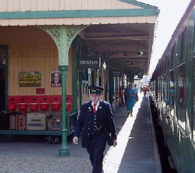 train guard returning to duty, Sheffield Park